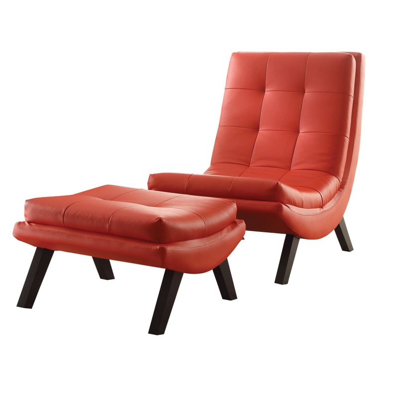 Rent to own Strick & Bolton Lounge Chair and Ottoman Set Red