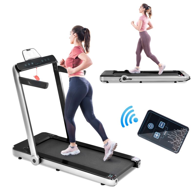 Nestfair 2.5HP Installation-Free Electric Folding Treadmill with Bluetooth APP and Remote Control - Silver