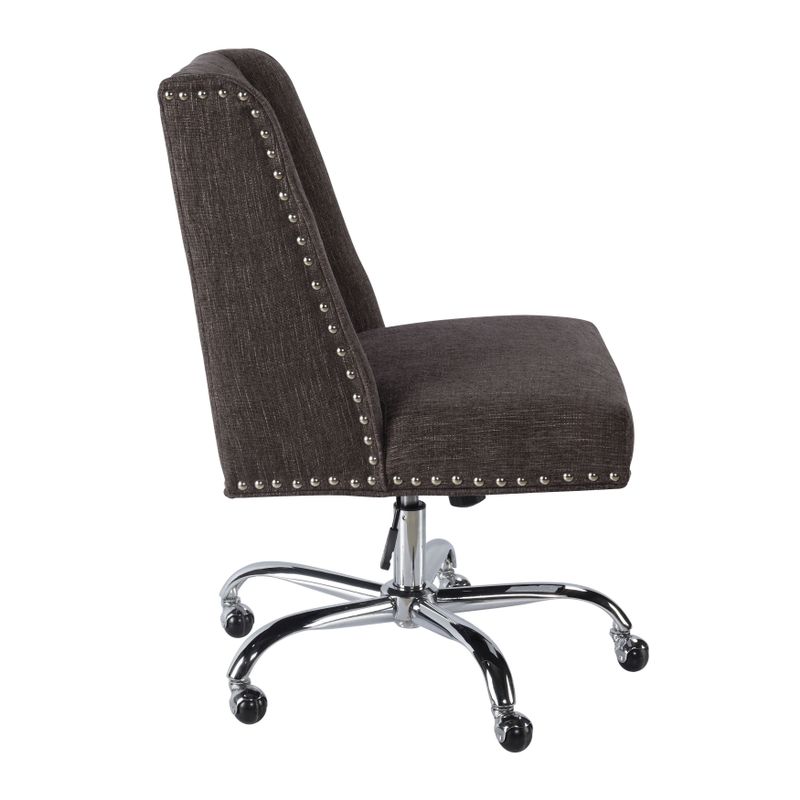 Linon Violet Office Chair - Charcoal - Violet Office Chair - Charcoal