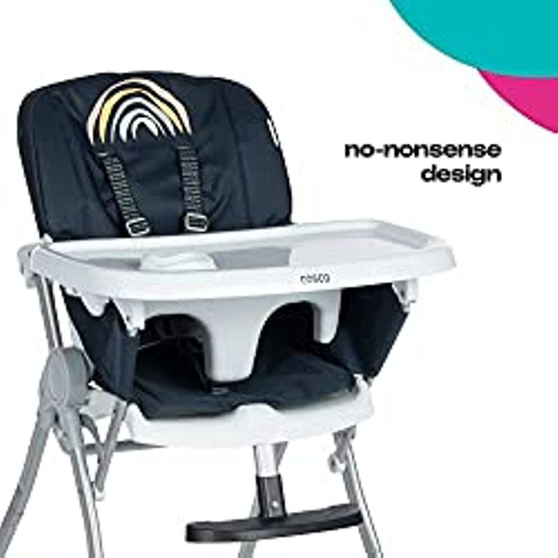 Cosco Simple Fold Adjustable High Chair, Folds Flat and Stands on its own, Making it Easy to Store or take on The go, Rainbow