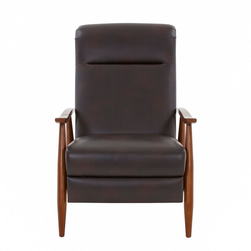 Sienna Upholstered Wood Push Back Recliner by Greyson Living - Black