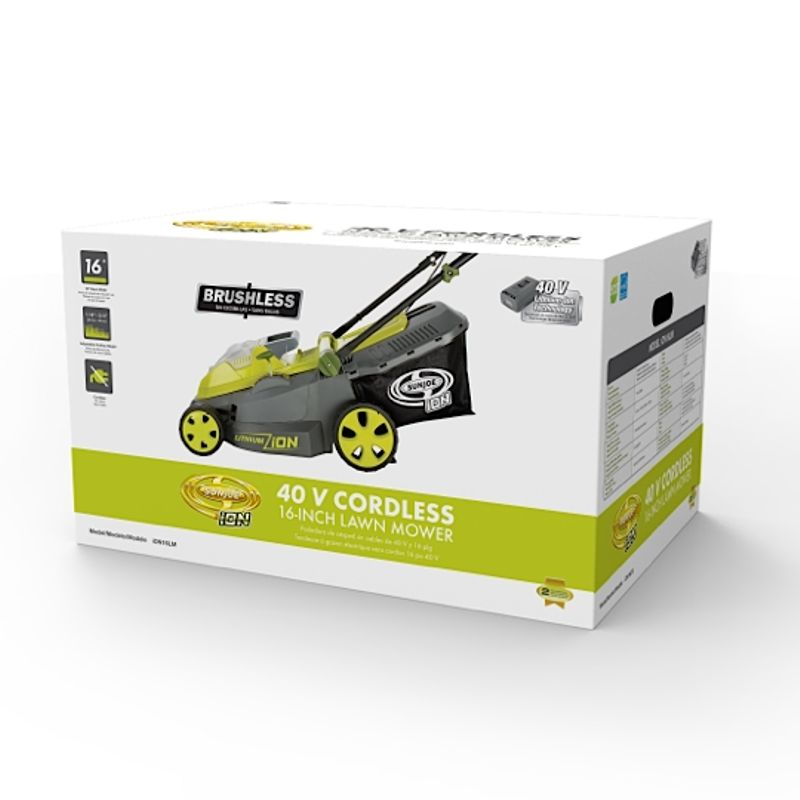 Sun Joe iON 40-Volt Cordless 16-Inch Lawn Mower w/ Brushless Motor