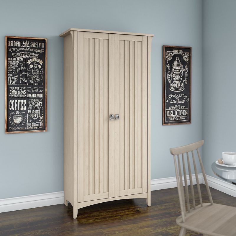 Bush Furniture Salinas Kitchen Pantry Cabinet with Doors - Grey