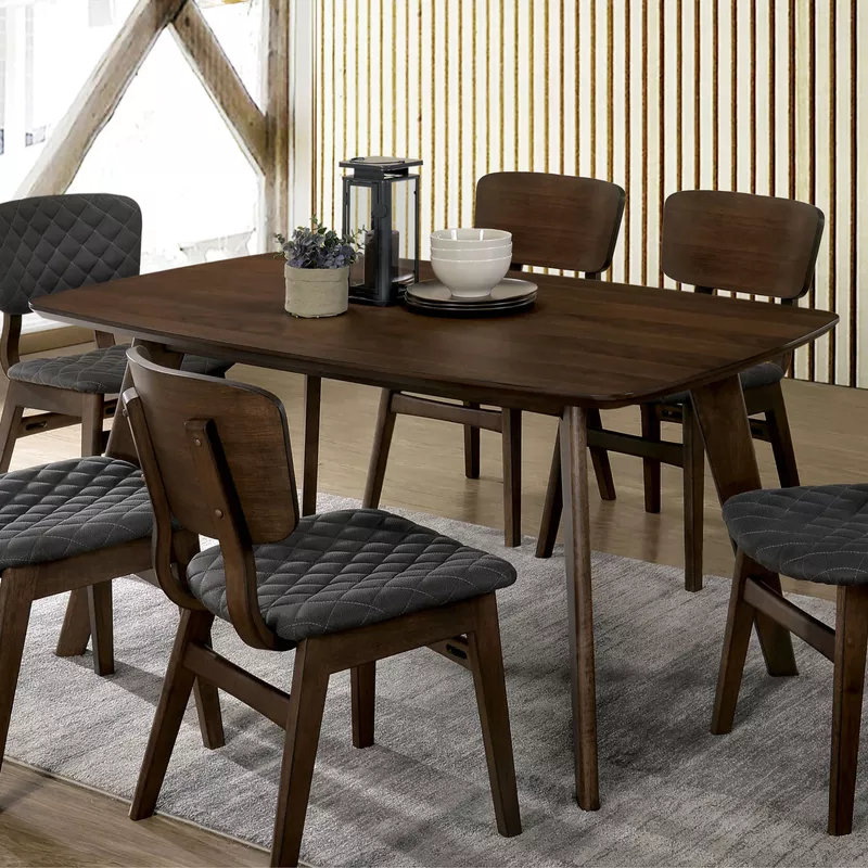Mid-Century Modern Wood Dining Table in Walnut/Gray