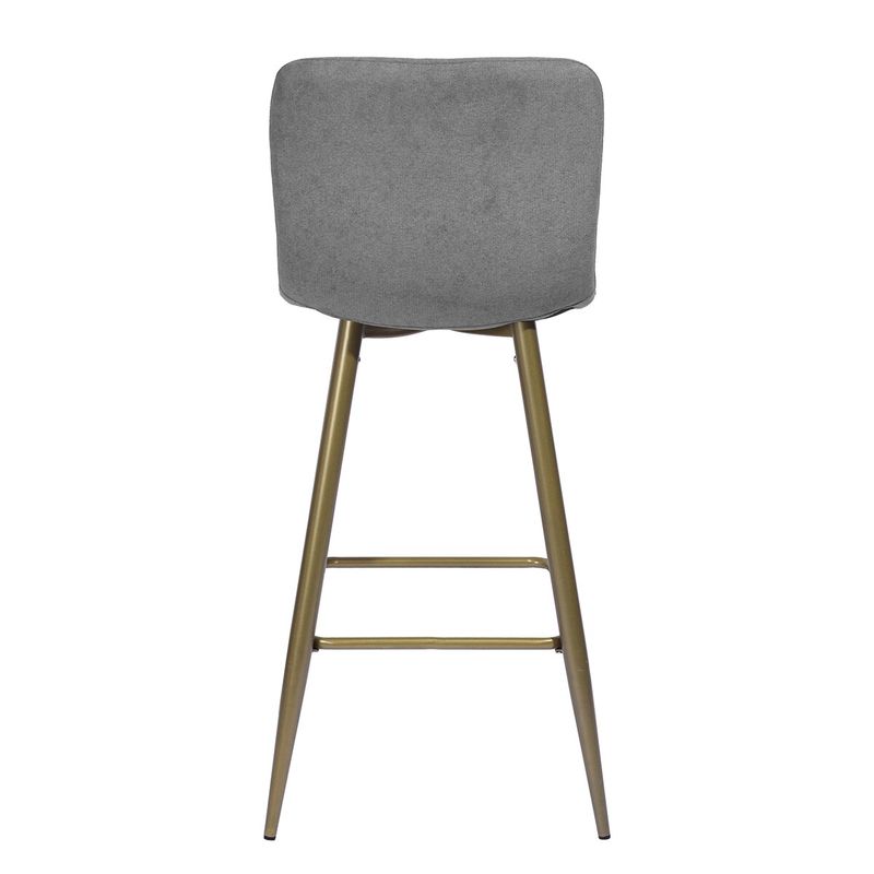 Furniture R Mid-Century Modern Upholstered Bar Stool (Set of 2) - Set of 2 - Dark Grey