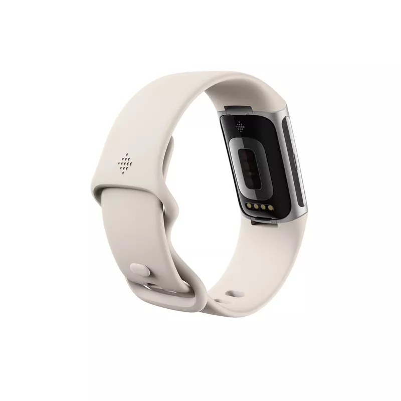 Fitbit - Charge 6 Fitness Tracker Porcelain/Silver Aluminum