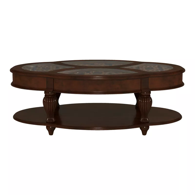 Traditional Wood Coffee Table in Dark Cherry