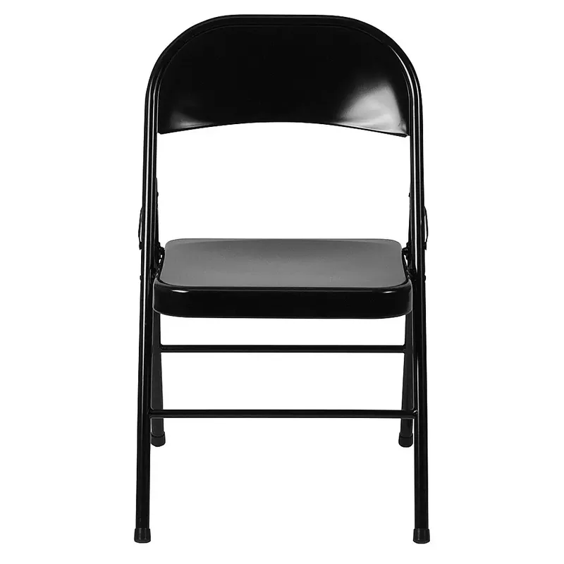 Flash Furniture - Hercules Series Double Braced Metal Folding Chair (set of 4) - Black