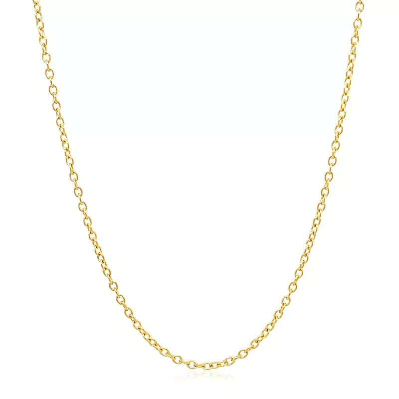 18k Yellow Gold Round Cable Link Chain 1.5mm (16 Inch)