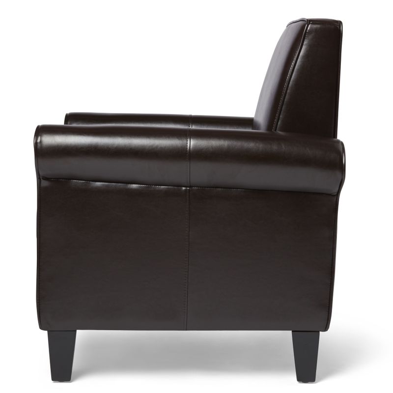 Freemont Brown Bonded Leather Club Chair by Christopher Knight Home - -