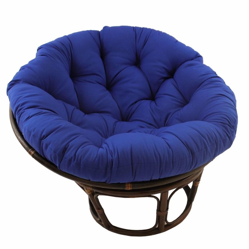 International Caravan Bali Papasan Chair with Solid Cushion - Royal Blue