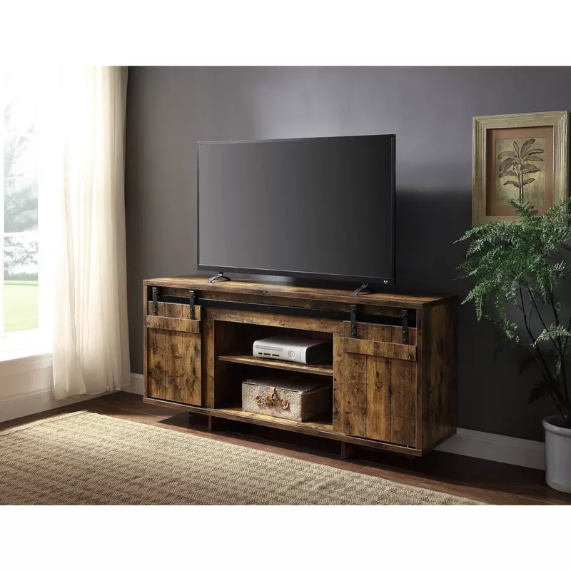 ACME Bellarosa TV Stand (Same LV01441), Rustic Oak