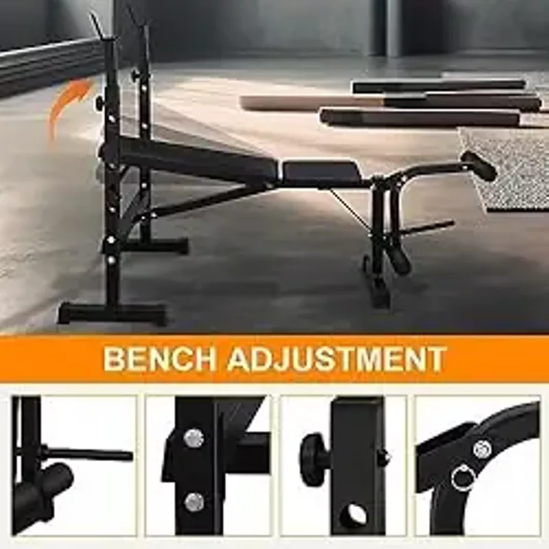 Olympic Adjustable Weight Bench Set,Bench Press with Squat Rack, Olympic Weight Bench for Home Gym, Workout Bench with Preacher Curl Pad and Leg Developer