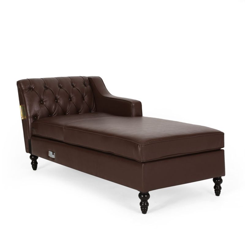 Furman Contemporary Tufted Chaise Sectional by Christopher Knight Home - Dark Brown