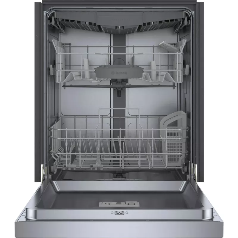 Bosch - 300 Series 24 in. Stainless Steel Front Control Built-In Dishwasher with Stainless Steel Tub and 3rd Rack - Stainless Steel