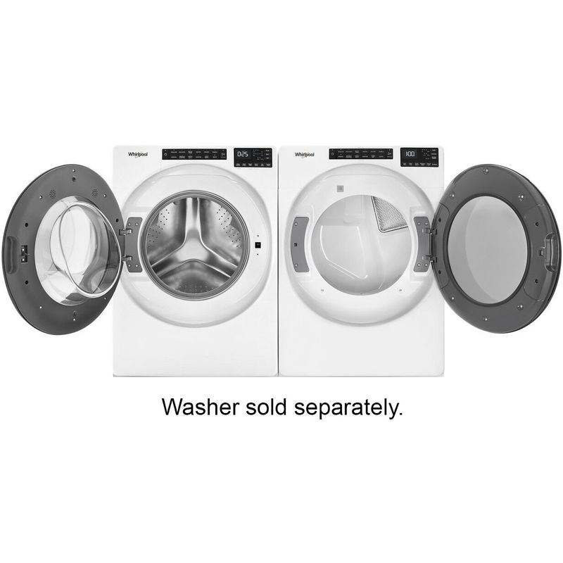 Alt View Zoom 17. Whirlpool - 7.4 Cu. Ft. Stackable Electric Dryer with Wrinkle Shield - White