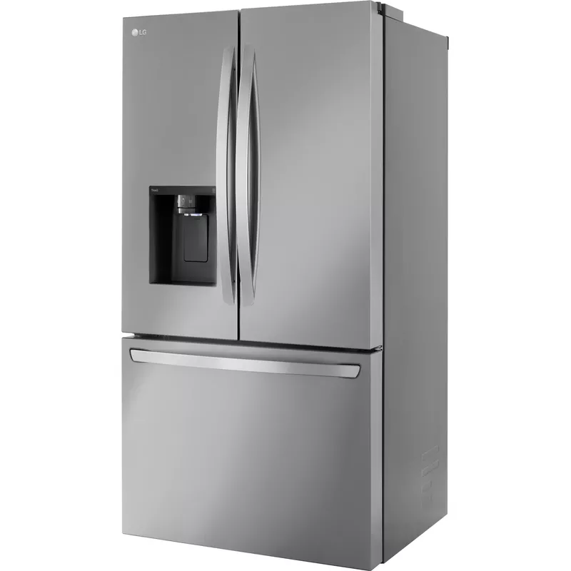 LG - 25.5 Cu. Ft. French Door Counter-Depth Smart Refrigerator with Dual Ice - Stainless Steel