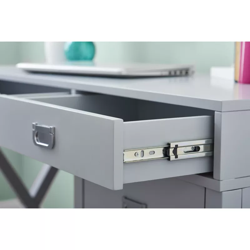 Pervis Side Storage Desk Gray