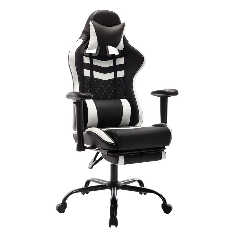 Furniture of America Stefan Two-toned Reclining Gaming Chair - White/Black