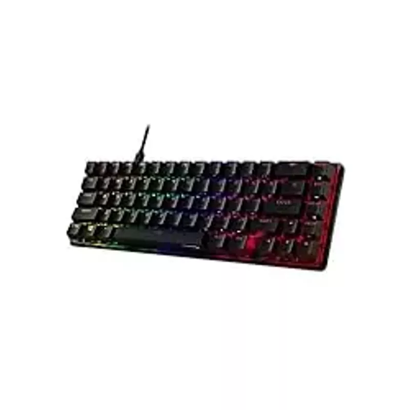 HyperX - Alloy Origins 65% Compact Wired Mechanical Aqua Tactile Switch Gaming Keyboard with RGB Lighting - Black