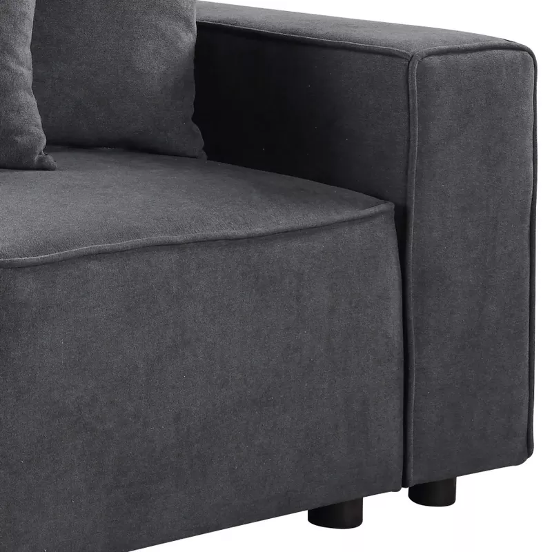 ACME Silvester Modular - Right Facing Chair w/2 Pillows, Gray Fabric