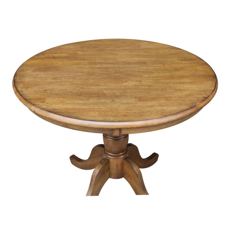 Copper Grove Karl 36-inch Round Top Pedestal Table - 29.1"H - Hickory/Stone