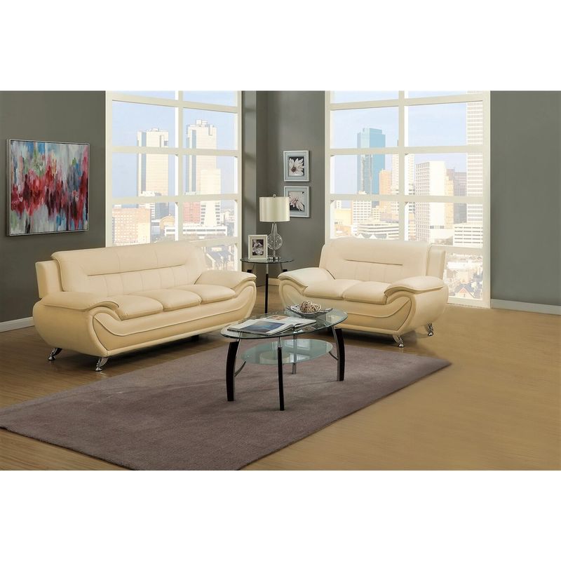 Sanuel 2 pieces living room sets - Camel/Black