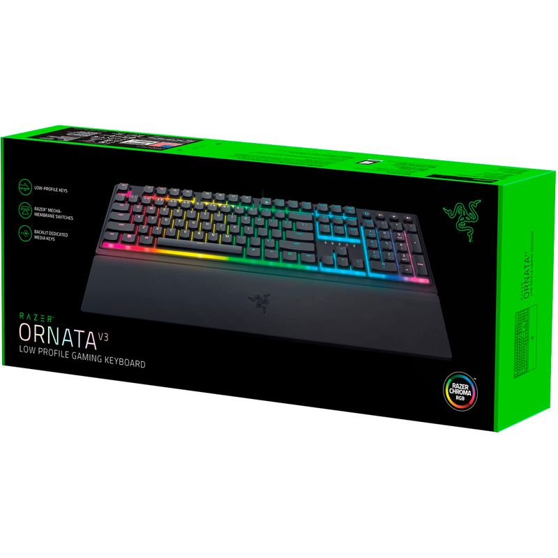 Alt View Zoom 15. Razer - Ornata V3 Full-Size Wired Mecha-Membrane Gaming Keyboard with Chroma RGB Backlighting - Black