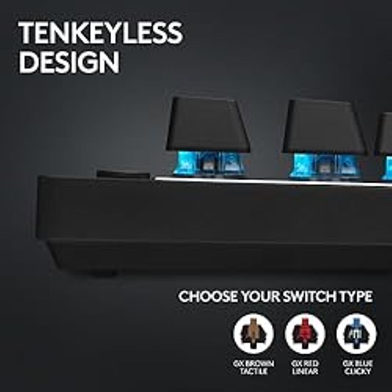 Logitech G PRO X TKL Lightspeed Wireless Gaming Keyboard, Ultra-Portable Tenkeyless Design, LIGHTSYNC RGB, PBT keycaps, Clicky Switches...