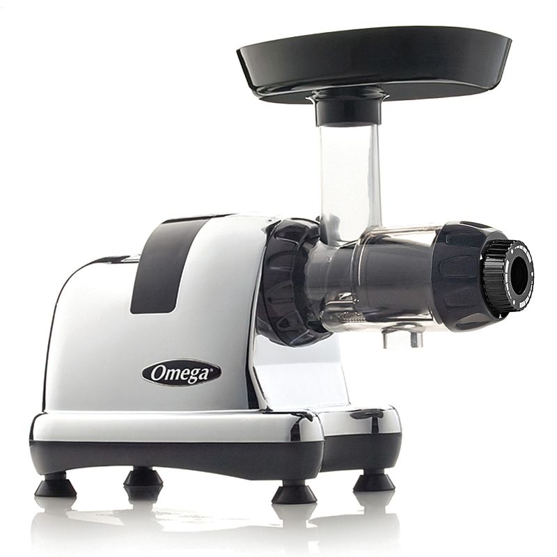 Front Zoom. Omega - J8006HDC Slow Juicer and Nutrition System - Chrome