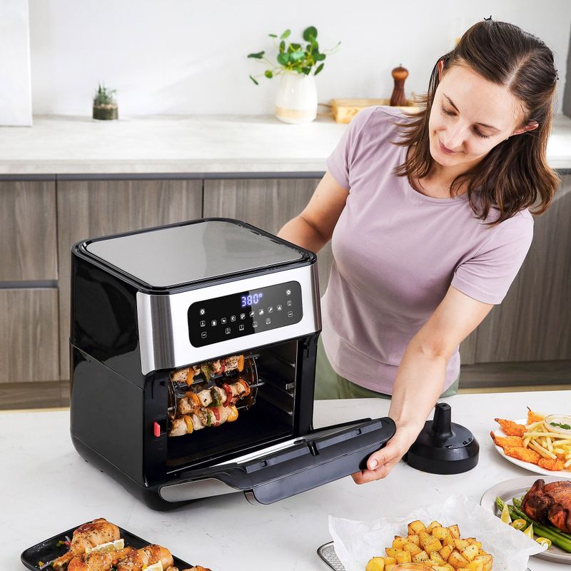 HOMCOM Air Fryer Oven 1500W 10 Quart Airfryer Toaster Oven 10 in 1 Rotisserie Roast Bake Reheat Dehydrate with Accessories - Black -...