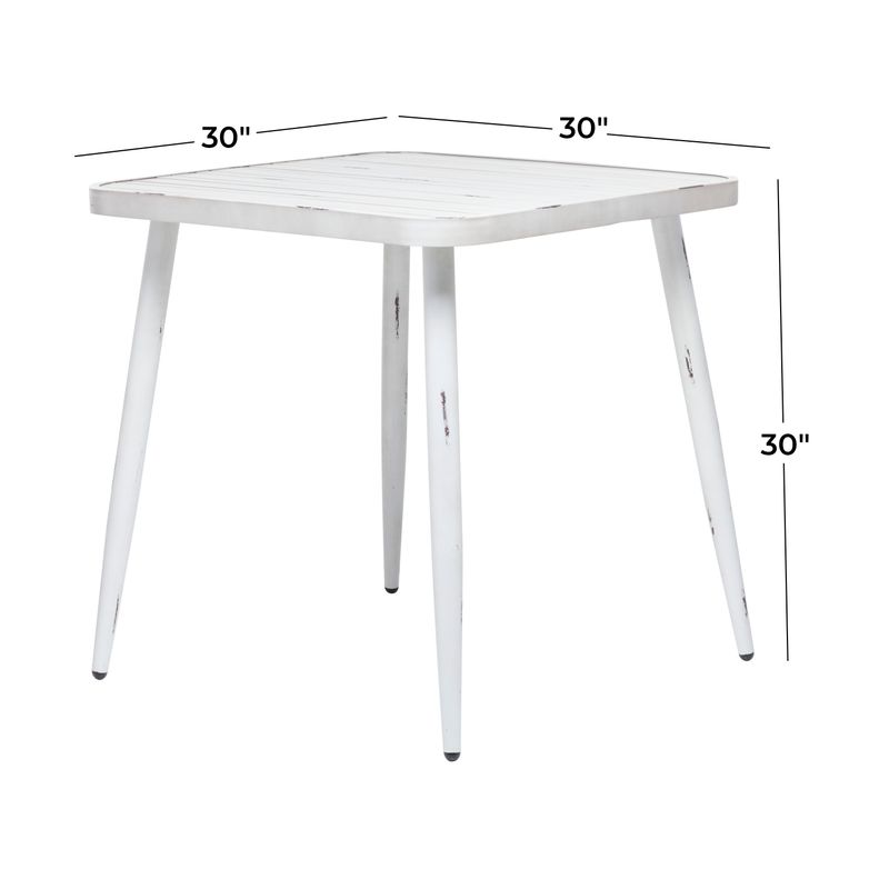 White Aluminum Farmhouse Outdoor Dining Table - 59 x 28 x 30