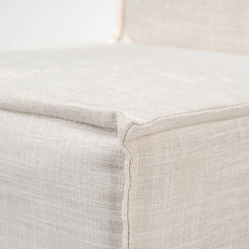Elbert I Cream Fabric Slip-Cover Brown Wooden Base Dining Chair -  19.3L x 21.8W x 35.3H - Set of 2 -  19.3L x 21.8W x 35.3H - Cream -...