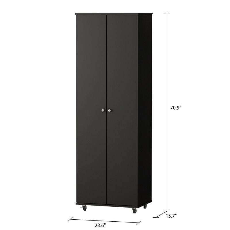 2-Doors 9 Tires Shoes Cabinet With Large Storage Space - Black