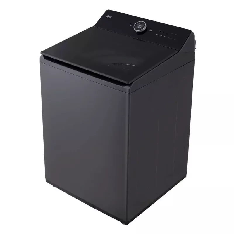 LG - 5.5 Cu. Ft. High Efficiency Smart Top Load Washer with EasyUnload - Matte Black