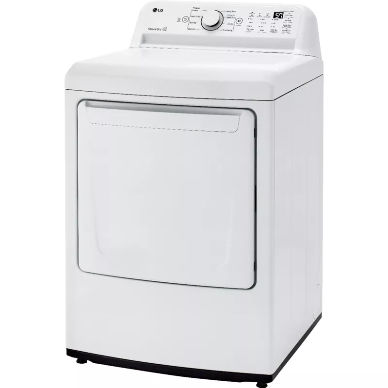 LG - 7.3 cu ft Electric Dryer with Sensor Dry - White