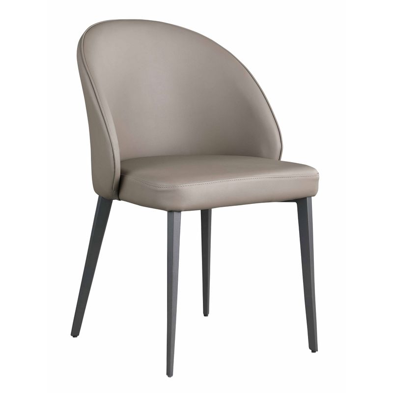 Somette Modern Curved Back Side Chair with Tapered Steel Legs, Set of 2 - Set of 2 - Dining Height - Grey