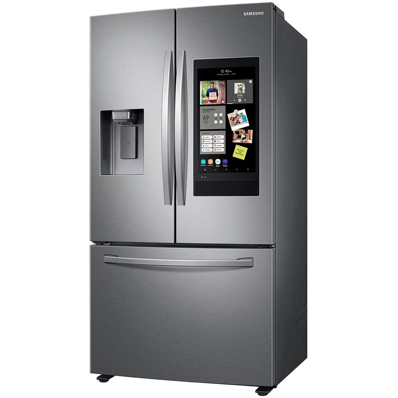 Left Zoom. Samsung - 26.5 cu. ft. Large Capacity 3-Door French Door Refrigerator with Family Hub and External Water & Ice Dispenser - Stainl