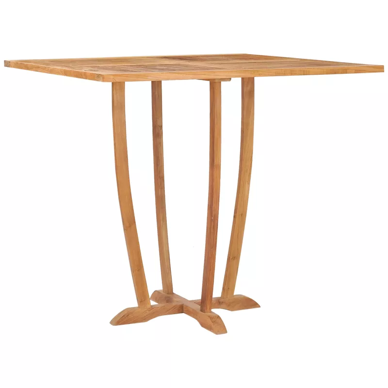 Chic Teak Miami Teak Wood Square Outdoor Patio Bar Table, 35 inch (table only) - Brown