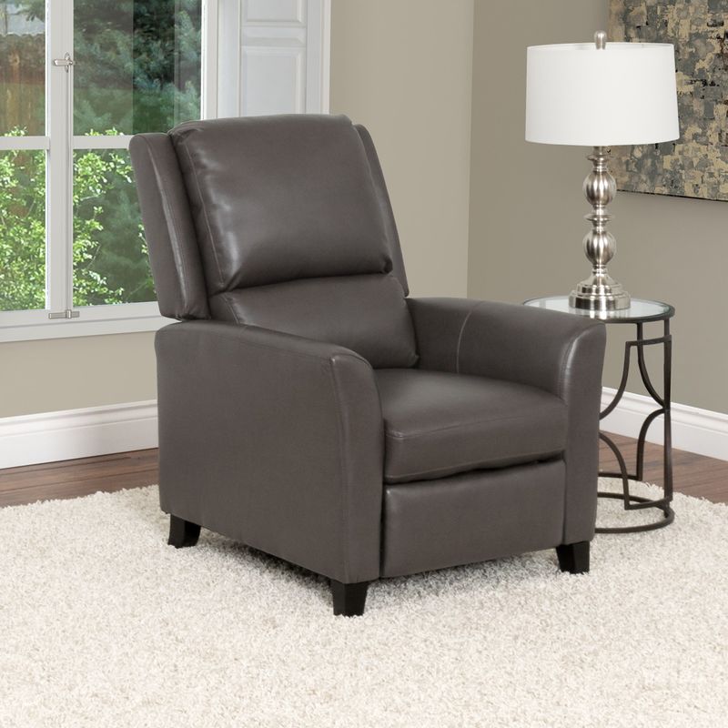 Copper Grove Supetar Bonded Leather Reclining Armchair - Black