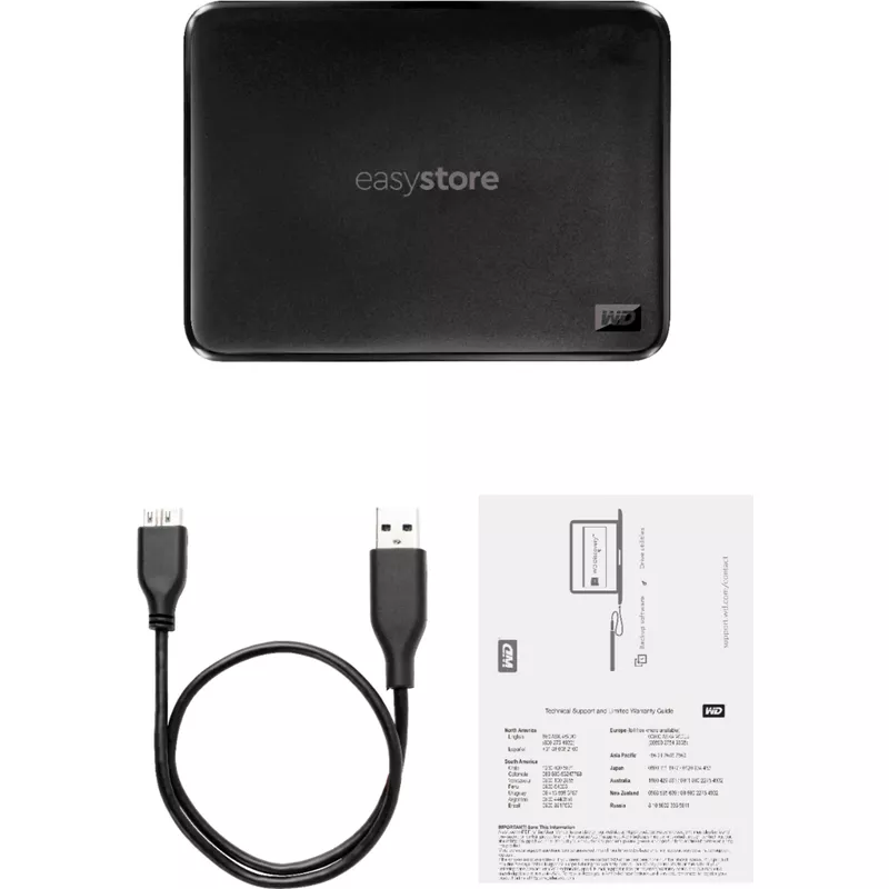 WD - Easystore 5TB External USB 3.2 Gen 1 Portable Hard Drive - Black