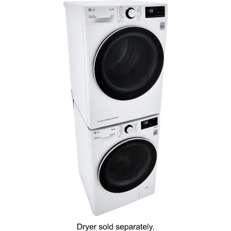 Alt View Zoom 16. LG - 2.4 Cu. Ft. High-Efficiency Stackable Smart Front Load Washer with Steam and Built-In Intelligence - White