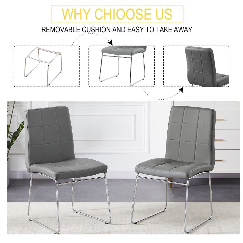 Sicotas Modern Dining Chairs (Set of 2) - N/A - Grey