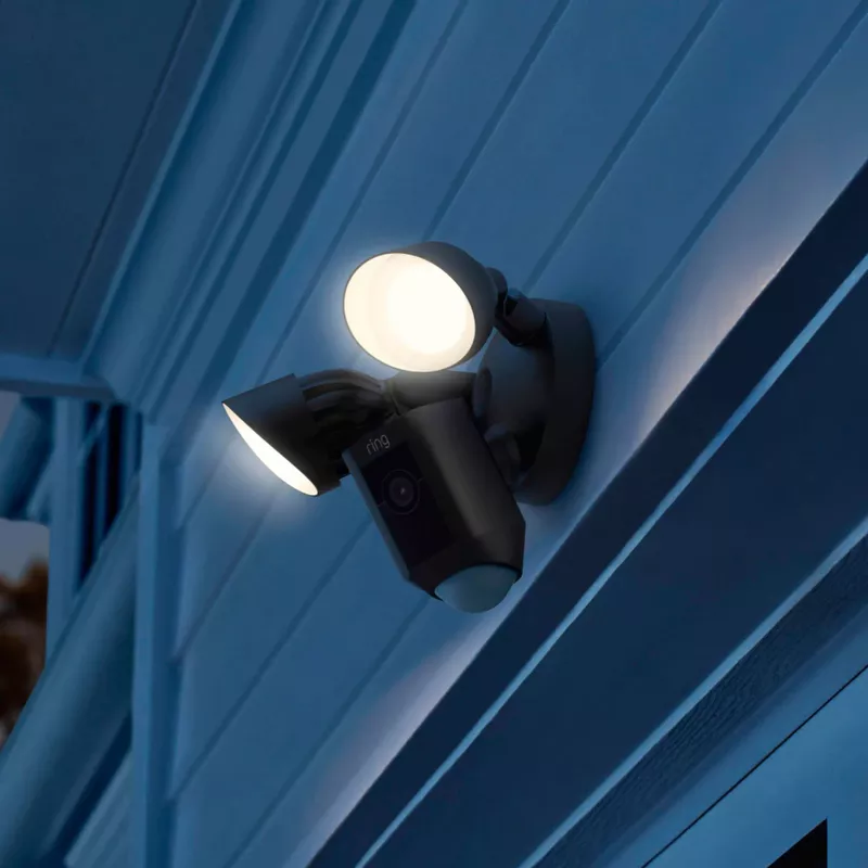 Ring - Floodlight Cam Plus Outdoor Wired 1080p Surveillance Camera - Black