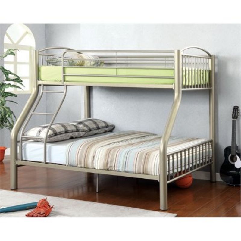 Furniture of America Lohani Full over Full Metal Bunk Bed in Gold