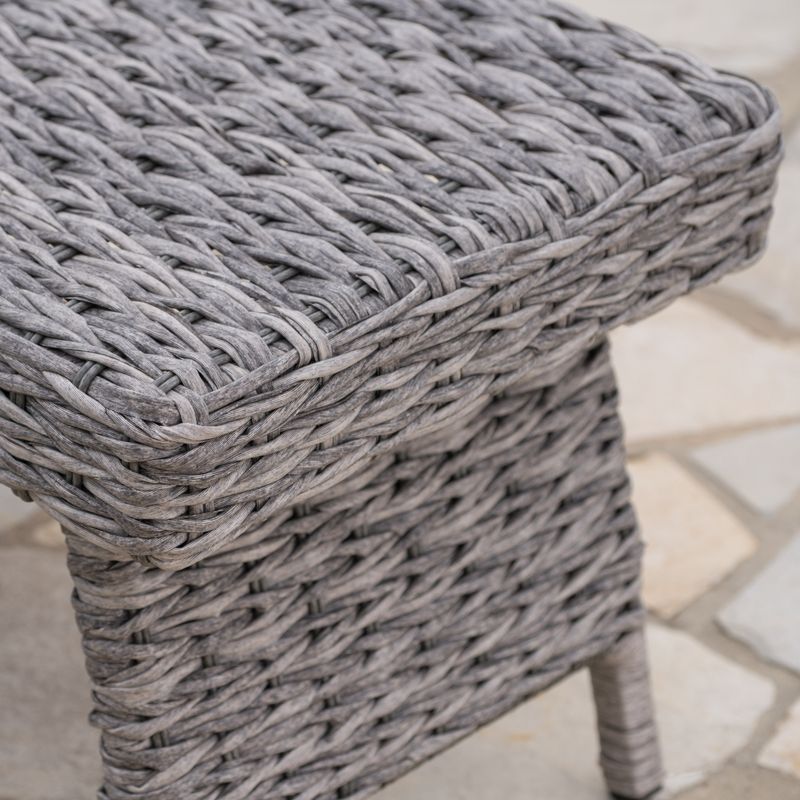 Thira Outdoor Aluminum Wicker Accent Table by Christopher Knight Home - Mixed Mocha