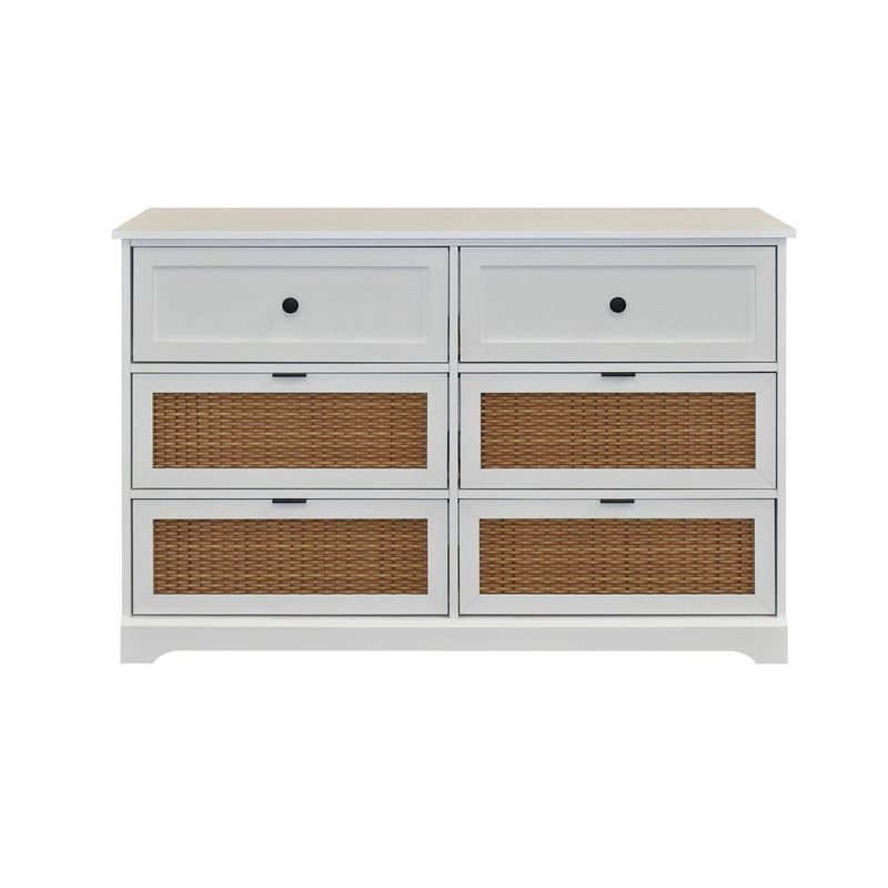 Flank White 6 Drawer Dresser - 6-drawer