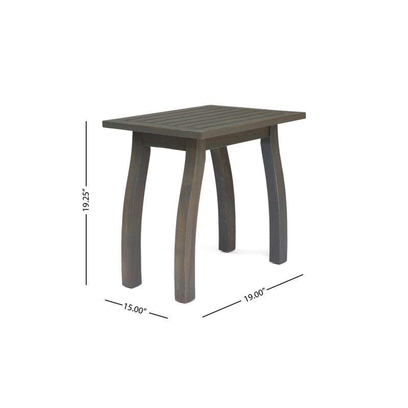 Lucca Outdoor Acacia Wood Side Table by Christopher Knight Home - Grey