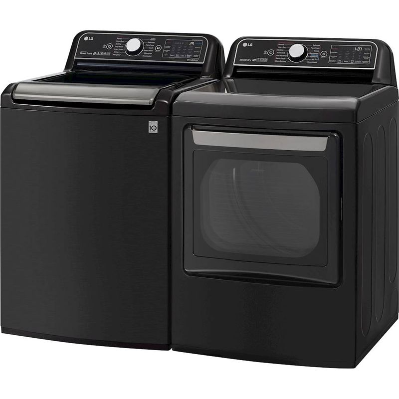 Alt View Zoom 18. LG - 7.3 Cu. Ft. Smart Gas Dryer with Steam and Sensor Dry - Black steel