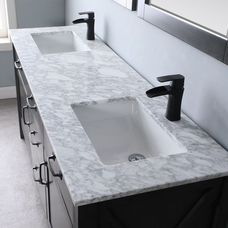 Altair Design Maribella Double Bathroom Vanity Set with Mirror - 60 - Rust Black
